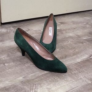 Green Suede Mini Heels - Rangoni